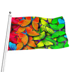 Rainbow Butterfly Pattern Print Flag