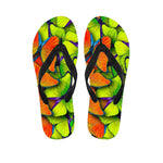Rainbow Butterfly Pattern Print Flip Flops