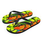 Rainbow Butterfly Pattern Print Flip Flops