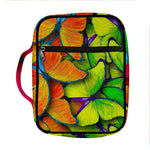Rainbow Butterfly Pattern Print Front Pocket Bible Bag