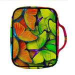 Rainbow Butterfly Pattern Print Front Pocket Bible Bag