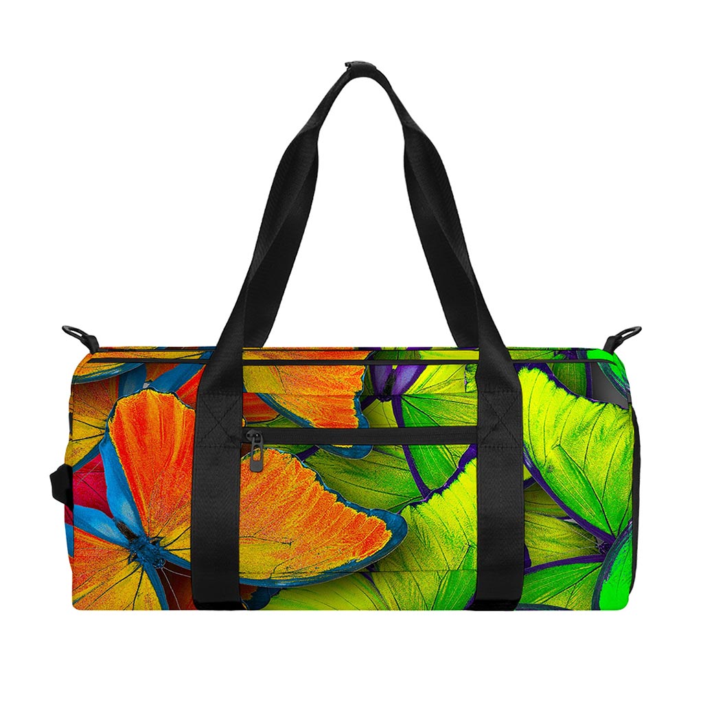 Rainbow Butterfly Pattern Print Gym Bag