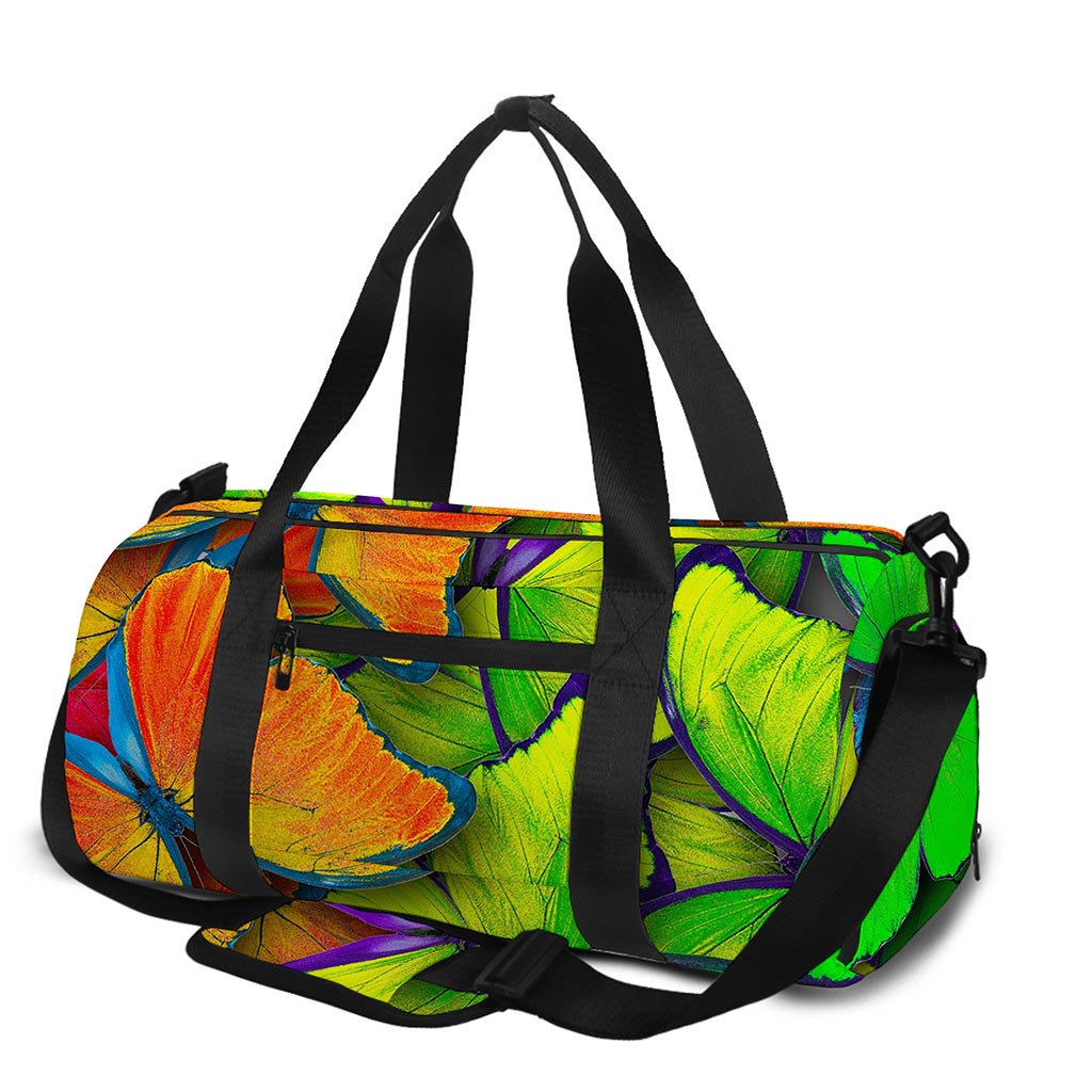 Rainbow Butterfly Pattern Print Gym Bag