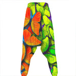 Rainbow Butterfly Pattern Print Hammer Pants