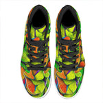 Rainbow Butterfly Pattern Print High Top Leather Sneakers