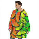 Rainbow Butterfly Pattern Print Hoodie Blanket