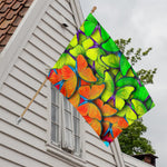 Rainbow Butterfly Pattern Print House Flag