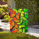 Rainbow Butterfly Pattern Print House Flag