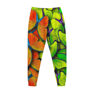 Rainbow Butterfly Pattern Print Jogger Pants