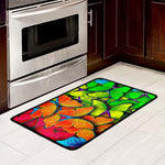 Rainbow Butterfly Pattern Print Kitchen Mat