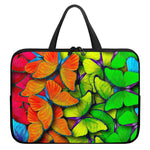 Rainbow Butterfly Pattern Print Laptop Sleeve With Handle