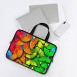 Rainbow Butterfly Pattern Print Laptop Sleeve With Handle
