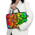 Rainbow Butterfly Pattern Print Laptop Sleeve With Handle