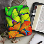 Rainbow Butterfly Pattern Print Leather Bible Cover