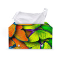 Rainbow Butterfly Pattern Print Leather Tissue Box Cover