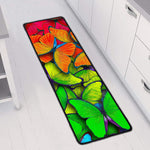 Rainbow Butterfly Pattern Print Long Kitchen Mat
