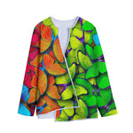 Rainbow Butterfly Pattern Print Long Sleeve Short Coat