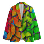 Rainbow Butterfly Pattern Print Men's Blazer