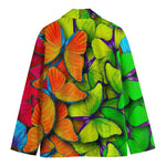 Rainbow Butterfly Pattern Print Men's Blazer