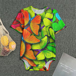 Rainbow Butterfly Pattern Print Men's Bodysuit