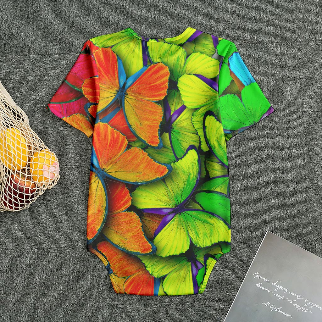 Rainbow Butterfly Pattern Print Men's Bodysuit