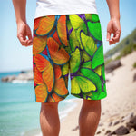 Rainbow Butterfly Pattern Print Men's Cargo Shorts