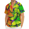 Rainbow Butterfly Pattern Print Men's Deep V-Neck Shirt