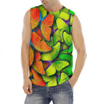 Rainbow Butterfly Pattern Print Men's Fitness Tank Top
