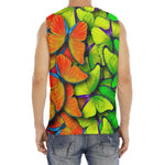 Rainbow Butterfly Pattern Print Men's Fitness Tank Top