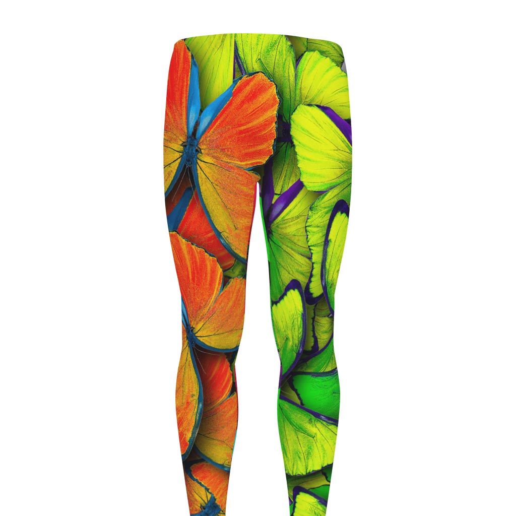 Rainbow Butterfly Pattern Print Men's leggings