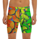 Rainbow Butterfly Pattern Print Men's Long Boxer Briefs