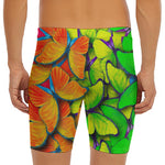 Rainbow Butterfly Pattern Print Men's Long Boxer Briefs