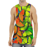 Rainbow Butterfly Pattern Print Men's Muscle Tank Top