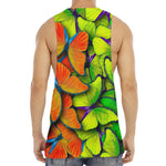 Rainbow Butterfly Pattern Print Men's Muscle Tank Top