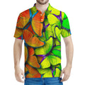 Rainbow Butterfly Pattern Print Men's Polo Shirt