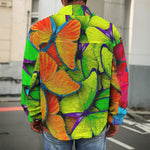 Rainbow Butterfly Pattern Print Men's Shirt Jacket