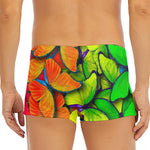 Rainbow Butterfly Pattern Print Men's Short Boxer Briefs