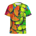 Rainbow Butterfly Pattern Print Men's Athletic T-Shirt