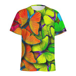 Rainbow Butterfly Pattern Print Men's Sports T-Shirt