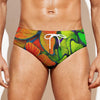 Rainbow Butterfly Pattern Print Men's Swim Briefs