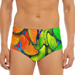Rainbow Butterfly Pattern Print Men's Triangle Swim Briefs