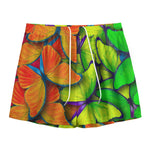 Rainbow Butterfly Pattern Print Mesh Shorts