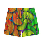 Rainbow Butterfly Pattern Print Mesh Shorts