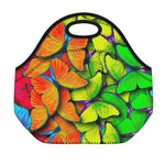 Rainbow Butterfly Pattern Print Neoprene Lunch Bag