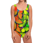 Rainbow Butterfly Pattern Print One Piece Swimsuit