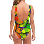 Rainbow Butterfly Pattern Print One Piece Swimsuit