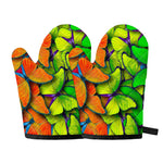 Rainbow Butterfly Pattern Print Oven Mitts