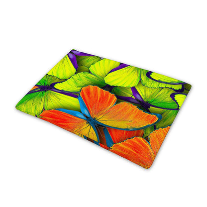 Rainbow Butterfly Pattern Print Pet Cooling Mat Cover
