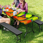 Rainbow Butterfly Pattern Print Picnic Table Cover
