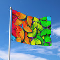 Rainbow Butterfly Pattern Print Polyester Flag